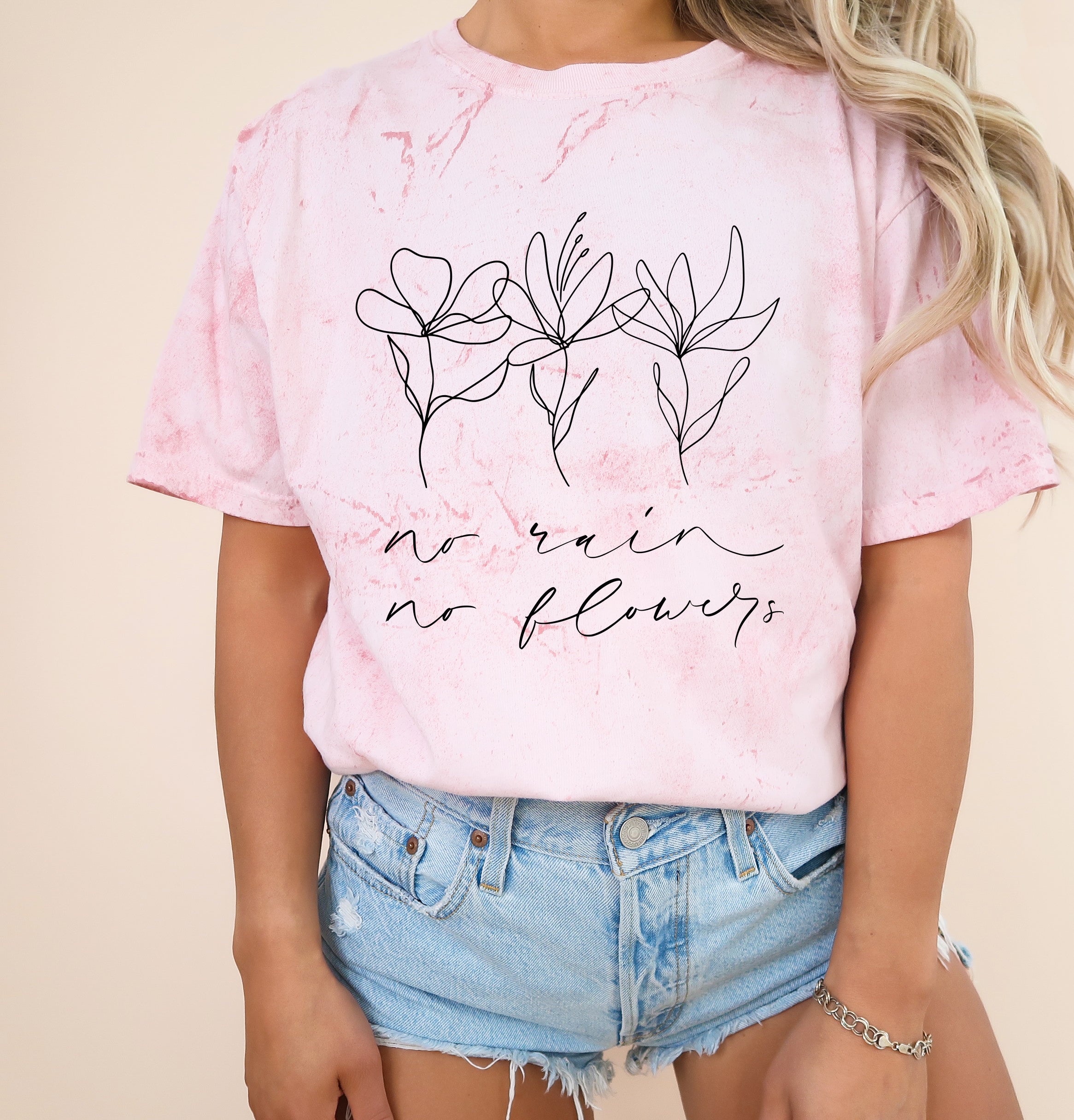 No rain No flowers Botanical wildflowers Garment Dyed T Shirt